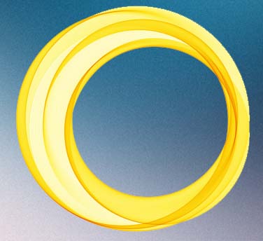 Wraparound yellow circular logo
